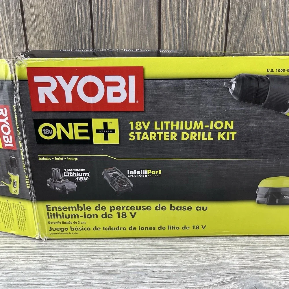 Ryobi ONE+ 18V Lithium-Ion Starter Drill Kit. New Open Box